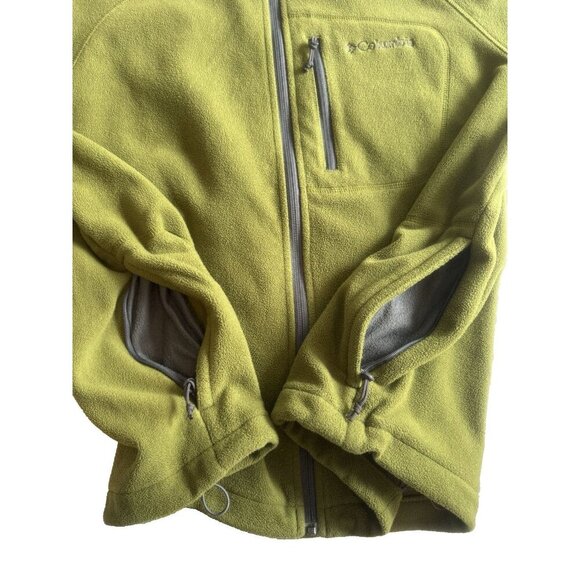 Columbia Jacket Mens Large Olive Green Interchange Fleece Full Zip Sweater Hike - Picture 8 of 14